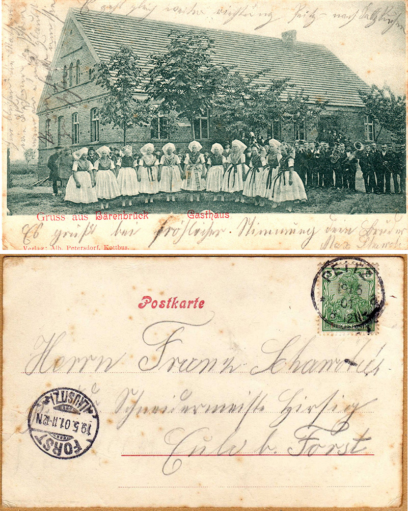 Postkarte Gasthaus Bärenbrück, Umlauf 1901